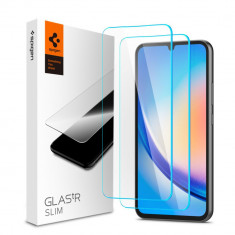Set 2 Folii de protectie Spigen Glas.TR Slim pentru Samsung Galaxy A34 5G Transparent