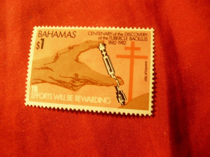 Timbru Bahamas 1982 - Lupta contra tuberculozei ,val. 1$ fara guma