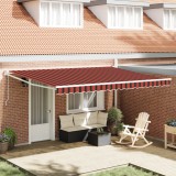vidaXL Marchiză retractabilă automată portocalie și maronie 450x300 cm