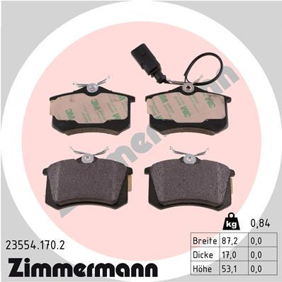 Set placute frana, frana disc ZIMMERMANN 23554.170.2 foto