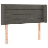 Cumpara ieftin Tablie de pat cu aripioare gri inchis 103x16x78/88 cm catifea