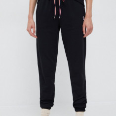 PS Paul Smith pantaloni de trening din bumbac femei, culoarea negru, neted