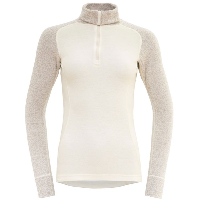 Bluză de corp DEVOLD Duo Active Merino 205 Zip Neck raw white XS