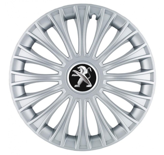 Set 4 Capace Roti, potrivite jantelor de R14, pentru Peugeot, model dino cromat