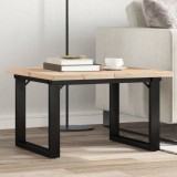 Masuta Cafea VidaXL Lemn Masiv Pin, Cadru O, 60x60x40.5 cm, Maro, Sufragerie, Blat Robust, Otel Vopsit