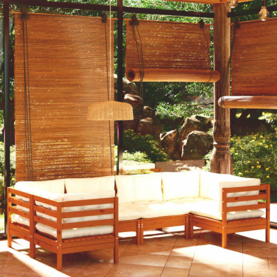 vidaXL Set mobilier grădină cu perne, 6 piese, maro miere, lemn de pin foto