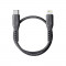 Cablu Date si Incarcare USB Type-C la Lightning UNIQ Flex, 3A, 0.3 m, Gri