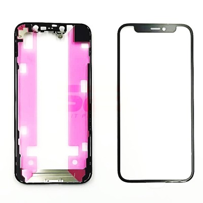 Geam cu Rama + OCA iPhone 12 mini BLACK foto