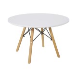 Cumpara ieftin Masa copii Julita mdf alb si lemn Natural de fag 60x51cm