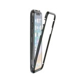 Husa iPhone X/XS Magnetica 360 Premium Strong, Sticla + Aluminiu, Transparenta + Negru