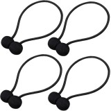 Cumpara ieftin Set 4 magneti decorativi pentru perdele si draperii, tip snur, poliester, 44 cm - Negru
