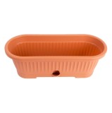 Jardiniera din plastic Verbena, cu suport, interior / exterior, ovala, teracota, 30 x 10.5 cm