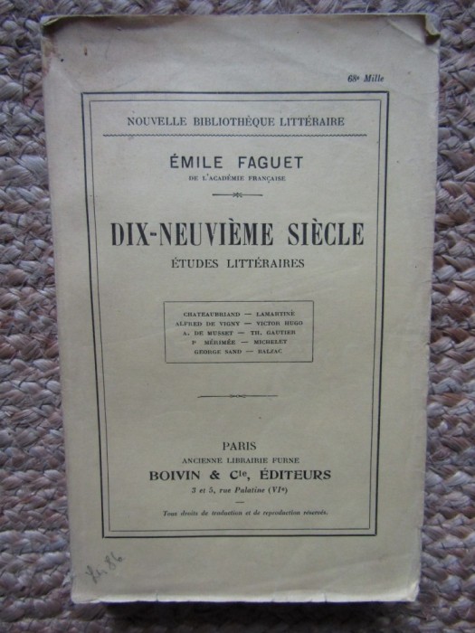 Dix-neuvieme siecle-Emile Faguet