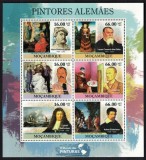 MOZAMBIC 2011 - Arta, pictori germani / set complet - colita+bloc MNH, Nestampilat