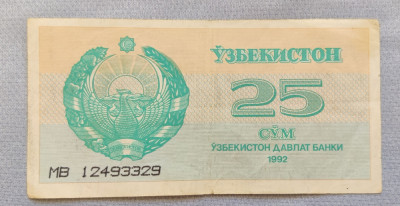 Uzbekistan - 25 Som / cupon (1992) foto