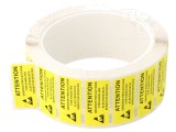 Etichetă autoadezivă ESD 16x38mm, galben-negru