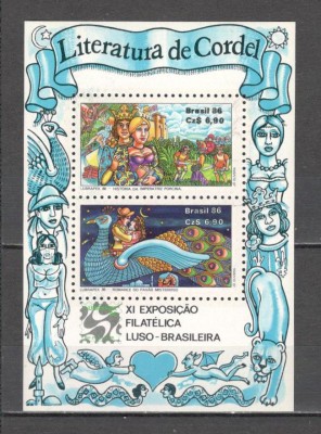 Brazilia.1986 Expozitia filatelica LUBRAPEX:Literatura-Bl. GB.74 foto