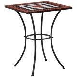 Cumpara ieftin Masă de bistro mozaic, cărămiziu și alb, 60 cm, ceramică