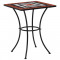 vidaXL Masă de bistro mozaic, cărămiziu și alb, 60 cm, ceramică 46708