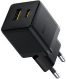 INCARCATOR retea Baseus Palm, Quick Charge 30W, 1 x USB Type-C, 1 x USB, negru &quot;P1011160A113-00&quot; (timbru verde 0.18 lei) - 6932172672478