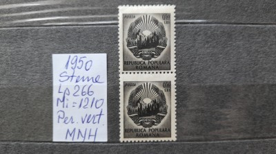 1950-Romania-Steme-Lp266-Mi1210-per.vert.-guma orig.-MNH foto