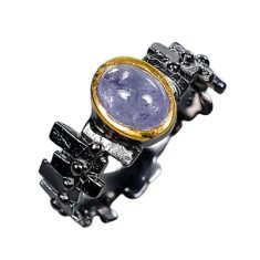 Inel bijuterie din argint 925 cu tanzanit