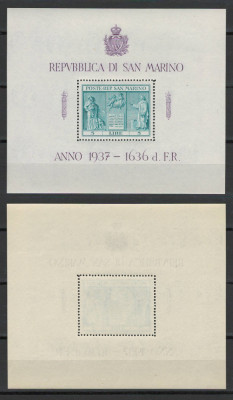 San Marino 1937 Mi 234 bl 1 MNH - Coloana Independentei de la Forum Romanum foto