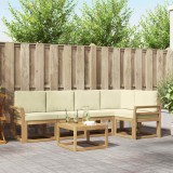 vidaXL Set mobilier gradina exterior 6 piese perne lemn acacia alb crem