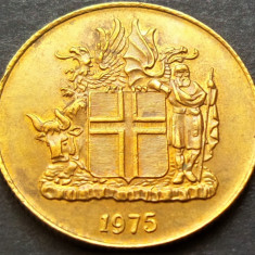 Moneda 1 KRONA / COROANA - ISLANDA, anul 1975 * cod 2047 B = luciu de batere