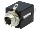 Conector Jack 6,3mm Soclu Mamă Stereo Piste 3 Drept Lipire, Lumberg