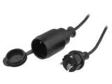 Prelungitor alimentare 25m negru 10A