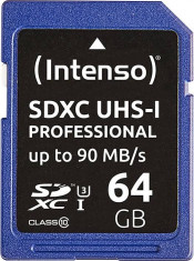 Card de memorie Intenso 64GB SDXC Clasa 10 UHS-I foto