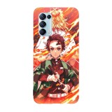 Husa compatibila cu Oppo A76 model Demon Slayer Rengoku and Tanjiro, Silicon, TPU, Viceversa, Transparent, Carcasa