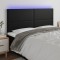 vidaXL Tăblie de pat cu LED, negru, 200x5x118/128 cm, piele ecologică 3122252