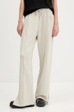 Karl Lagerfeld Jeans pantaloni de trening din bumbac culoarea bej, cu imprimeu, A4W10080