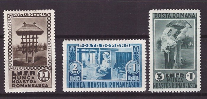 1934 - LNFR Munca Noastra Romaneasca, serie nestampilata cu sarn