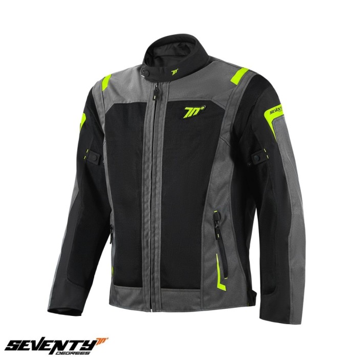 Geaca (jacheta) barbati pentru scuter - motocicleta Touring Seventy vara model SD-JT66 Sahara culoare: gri/galben fluor Gri/galben fluor L