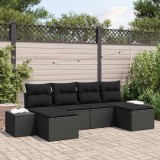 VidaXL Set de canapele pentru grădină 6 pcs Negru 184 x 62 x 85 cm