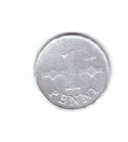 Moneda Finlanda 1 penni 1972, stare buna, curata, Europa, Aluminiu