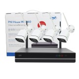 Kit supraveghere video PNI House WiFi660 NVR 8 canale si 4 camere wireless de exterior 3MP, P2P, IP66
