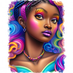 Sticker decorativ, African Beauty, Roz, 70 cm, 9093ST