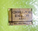 F834- Reclama veche mica-Centrala Mobila Bene &amp; Comp. Arad.