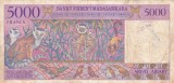 MADAGASCAR 5000 FRANCS FRANCI ND (1995) VF