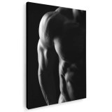 Tablou nud barbat muschi in alb negru 1280 Tablou canvas pe panza CU RAMA 70x100 cm
