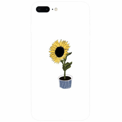 Husa silicon pentru Apple Iphone 7 Plus, Sun Flower foto