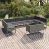 Gossi set mobilier de gradina cu perne, 12 piese, gri, poliratan
