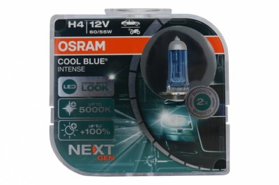 Set 2 Becuri Auto Halogen NEXT GEN Osram Cool Blue Intense H4 64193CBN-HCB 12V Performance AutoTuning foto