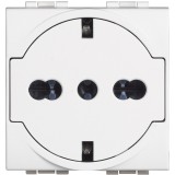 Priza schuko plata Living Light Bticino 2M alb N4140 16F