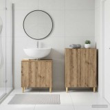 Cumpara ieftin Set de dulapuri pentru baie, 2 piese DELFT Stejar Artizanal