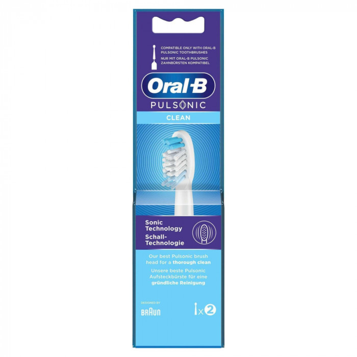 Set 2 rezerve periuta de dinti electrica Braun Oral-B Pulsonic Clean, 80334324